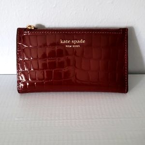Kate Spade Spencer Croc-Embossed Patent Leather Small Wallet